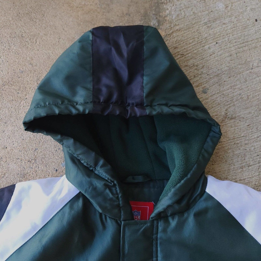 NY New York JETS NFL Oversized Green Zip Up Hoodie On Field Jacket Coat Size XL - Picture 8 of 16